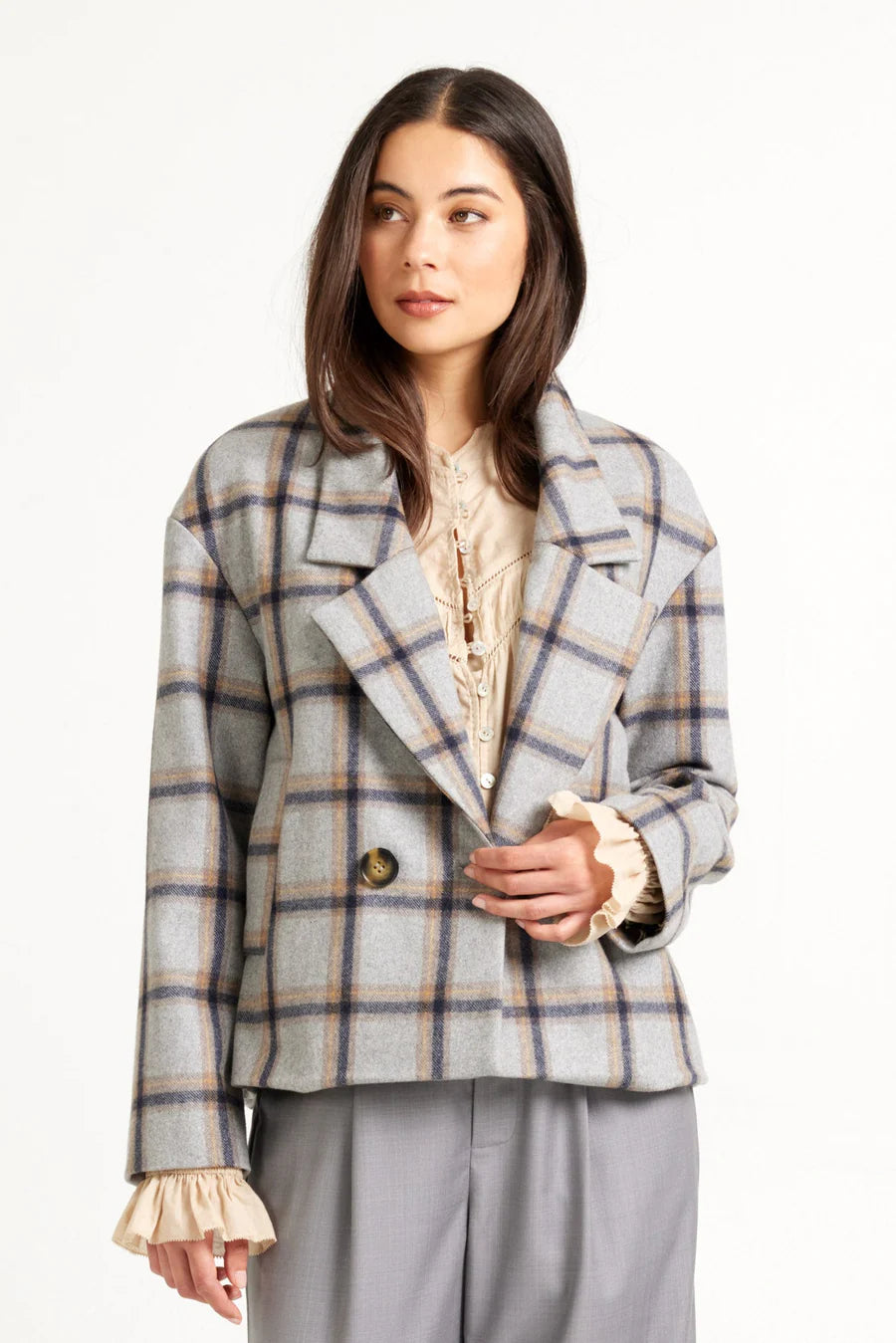 Emma Jacket | Silver Check