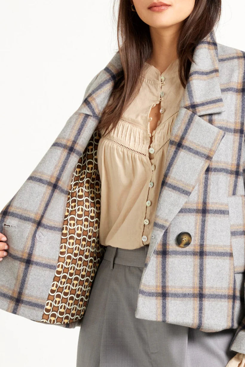 Emma Jacket | Silver Check