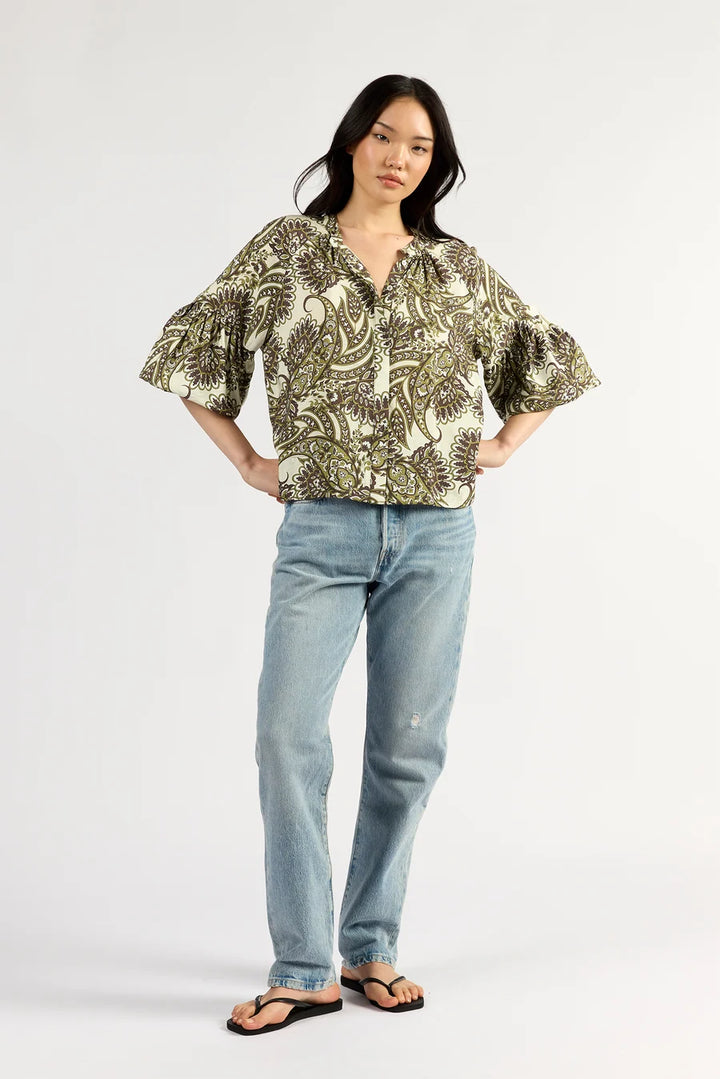 Gigi Top | Olive Paisley