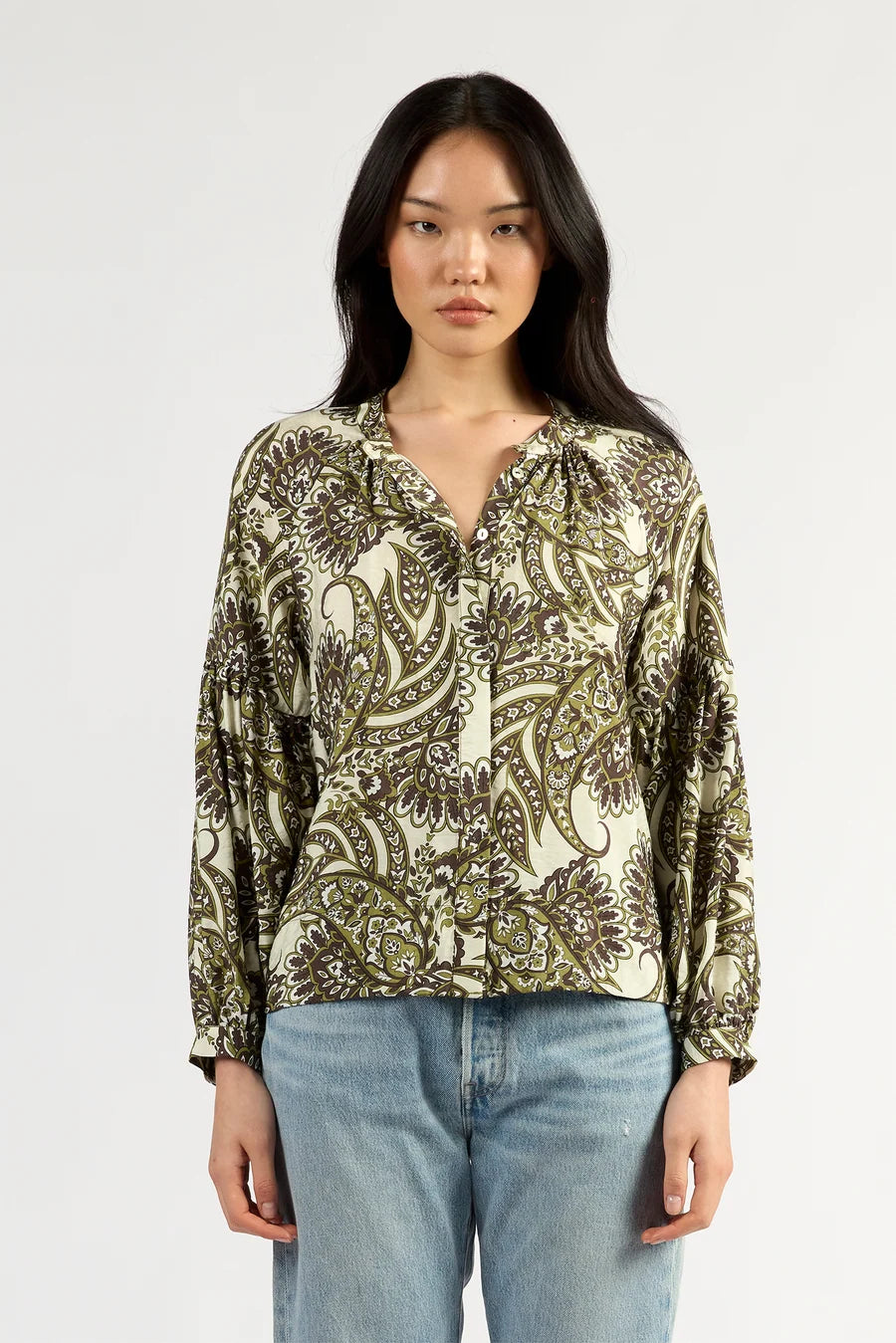 Gigi Top | Olive Paisley