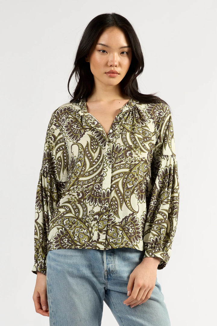 Gigi Top | Olive Paisley