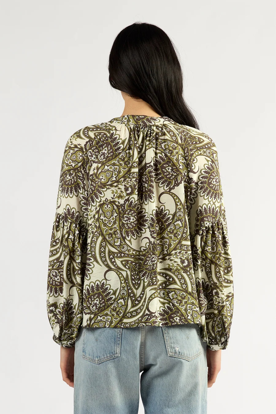 Gigi Top | Olive Paisley