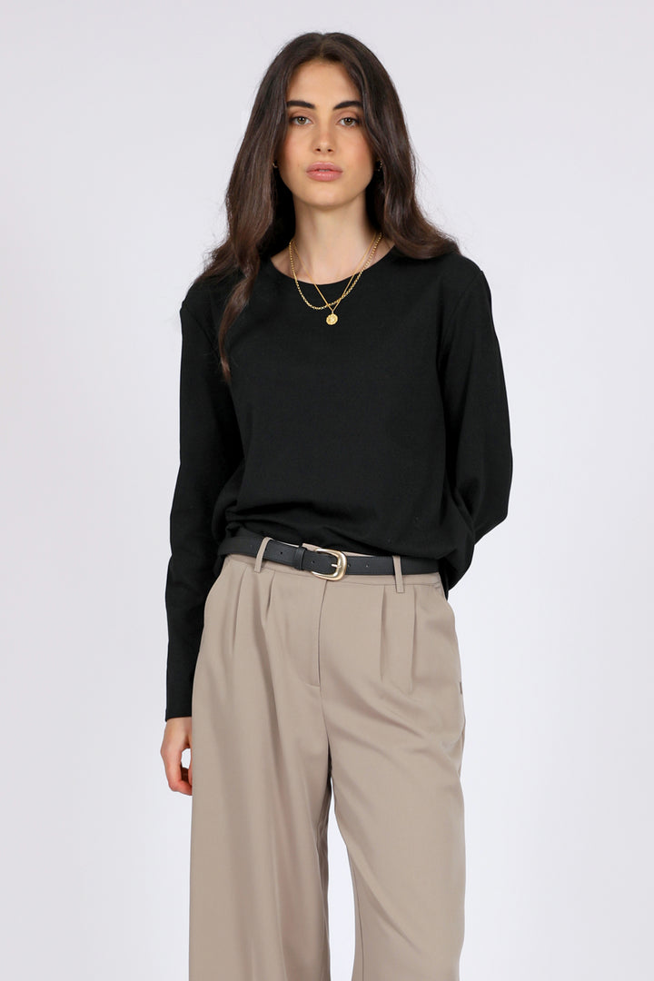 Uno Long Sleeve Tee | Black