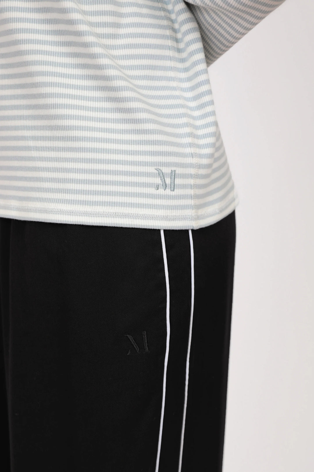 Uno Rib Long Sleeve Tee | Cornflower Stripe