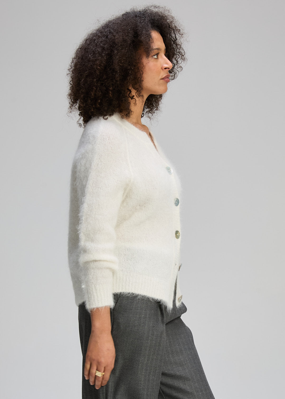 Alpaca Cardi | White