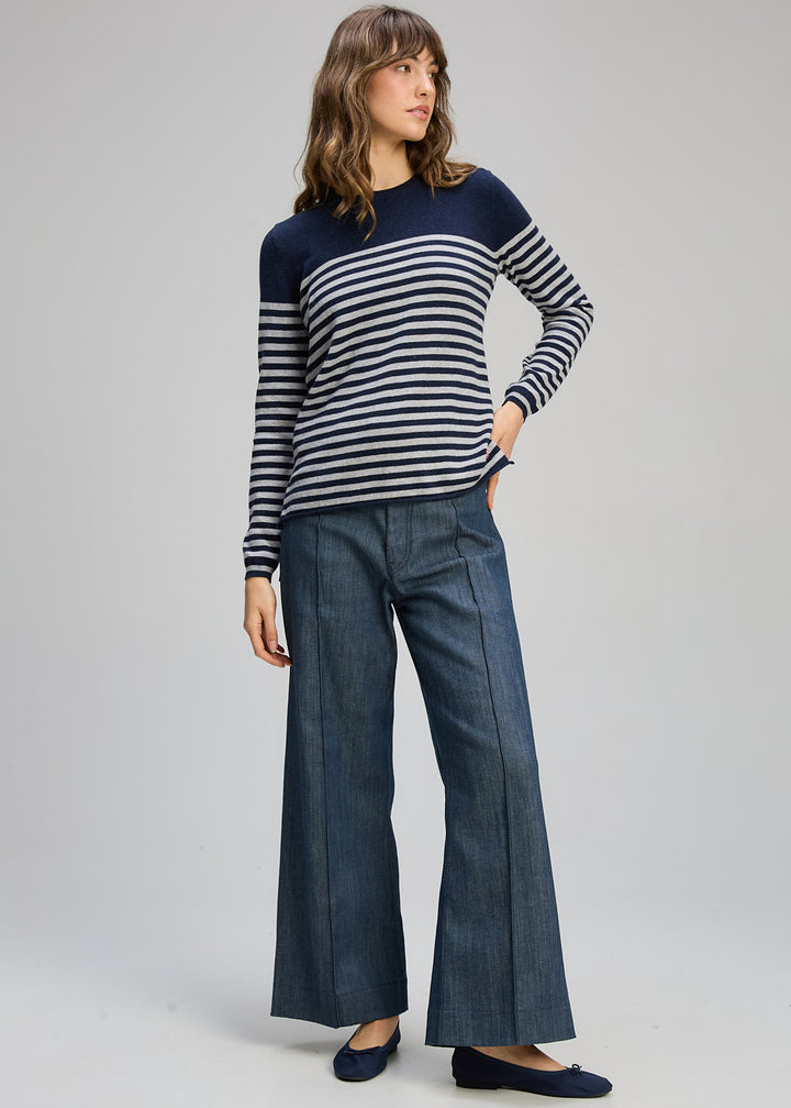 Detail Stripe Crew | Dark Denim