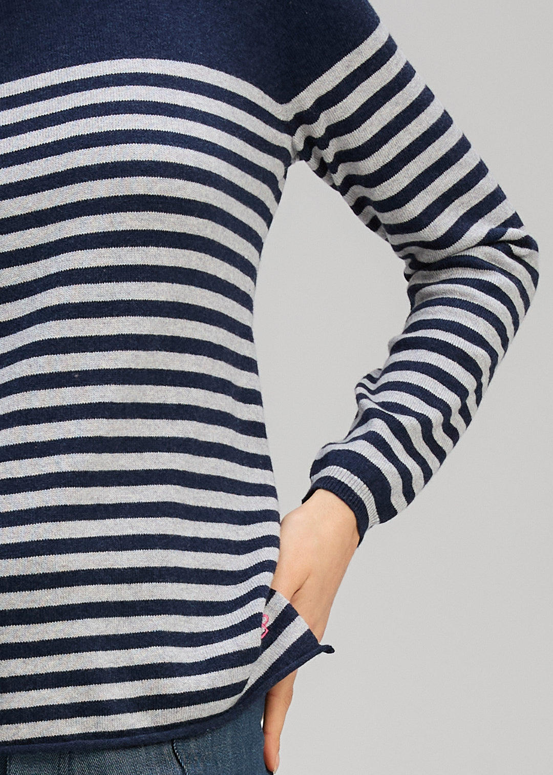Detail Stripe Crew | Dark Denim