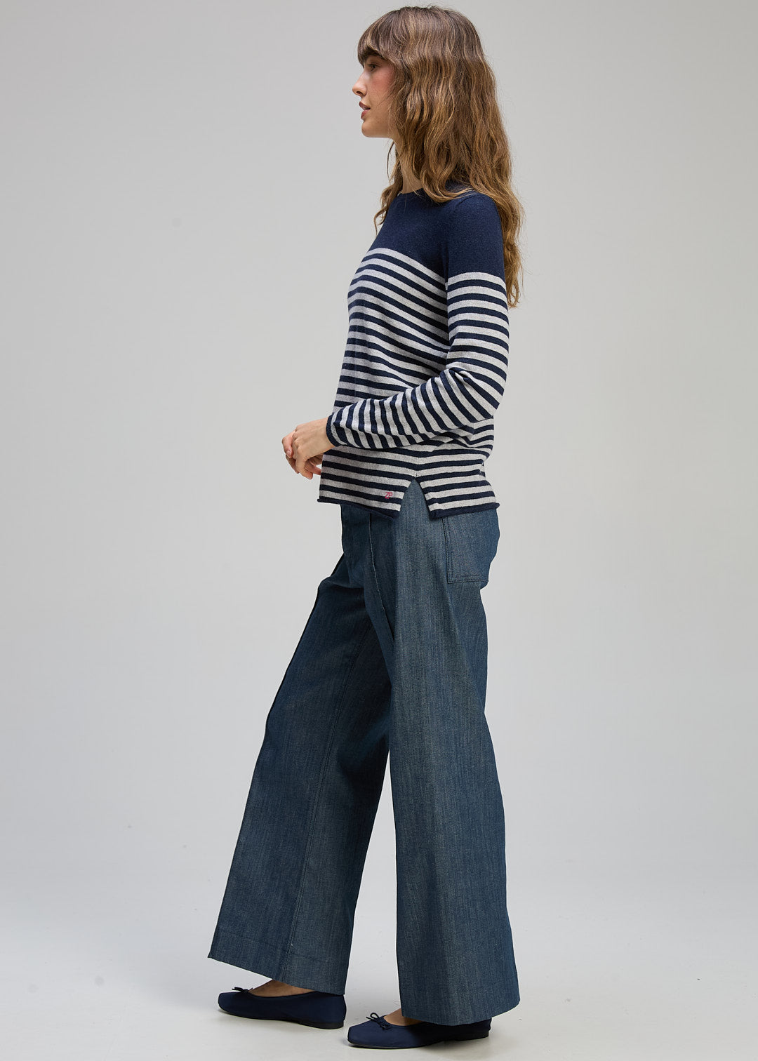 Detail Stripe Crew | Dark Denim