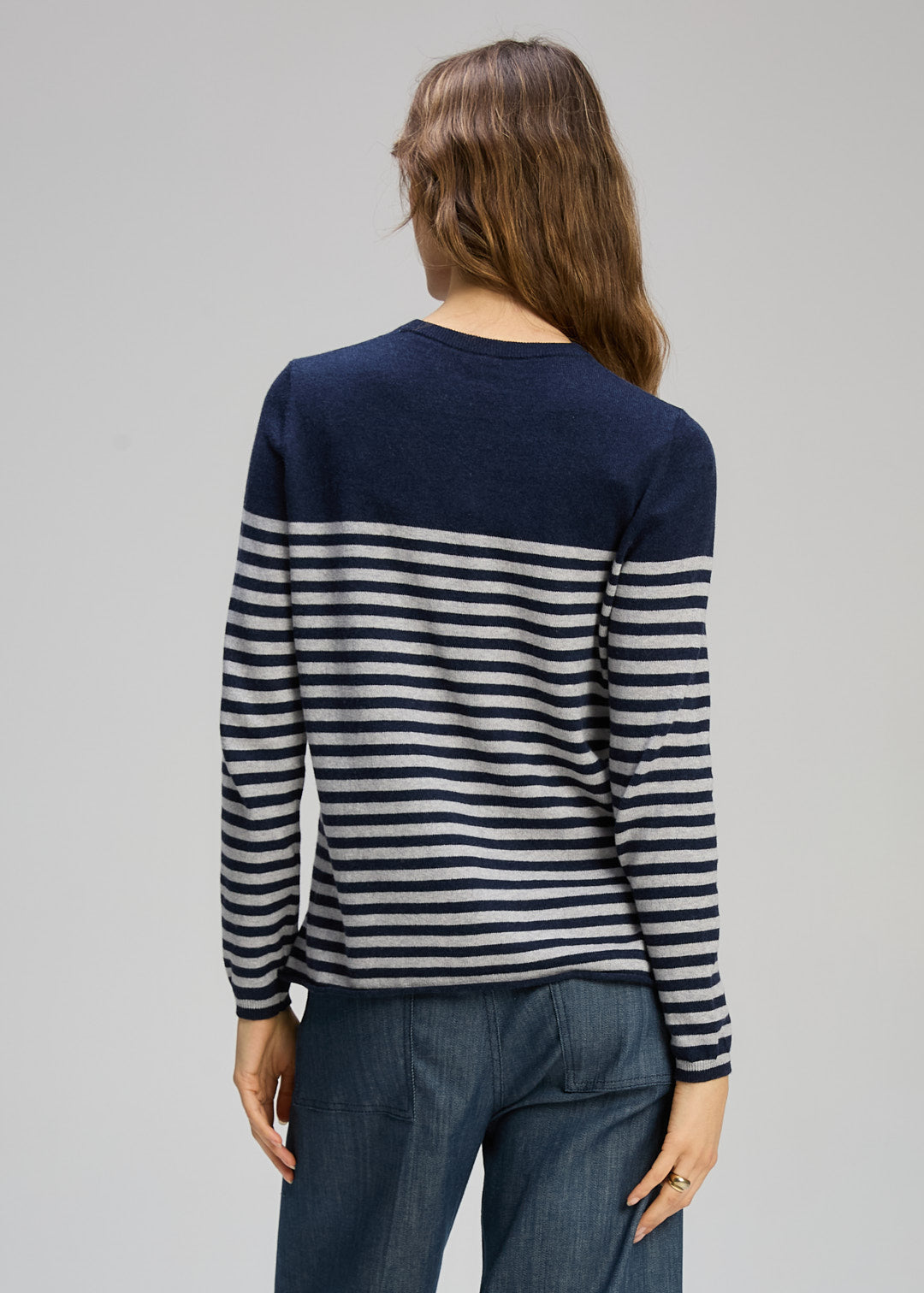 Detail Stripe Crew | Dark Denim