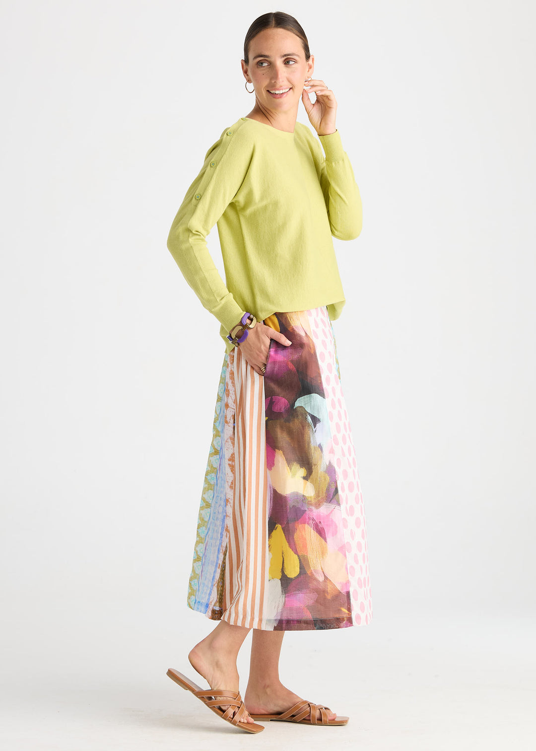 Button Boat Neck | Palm