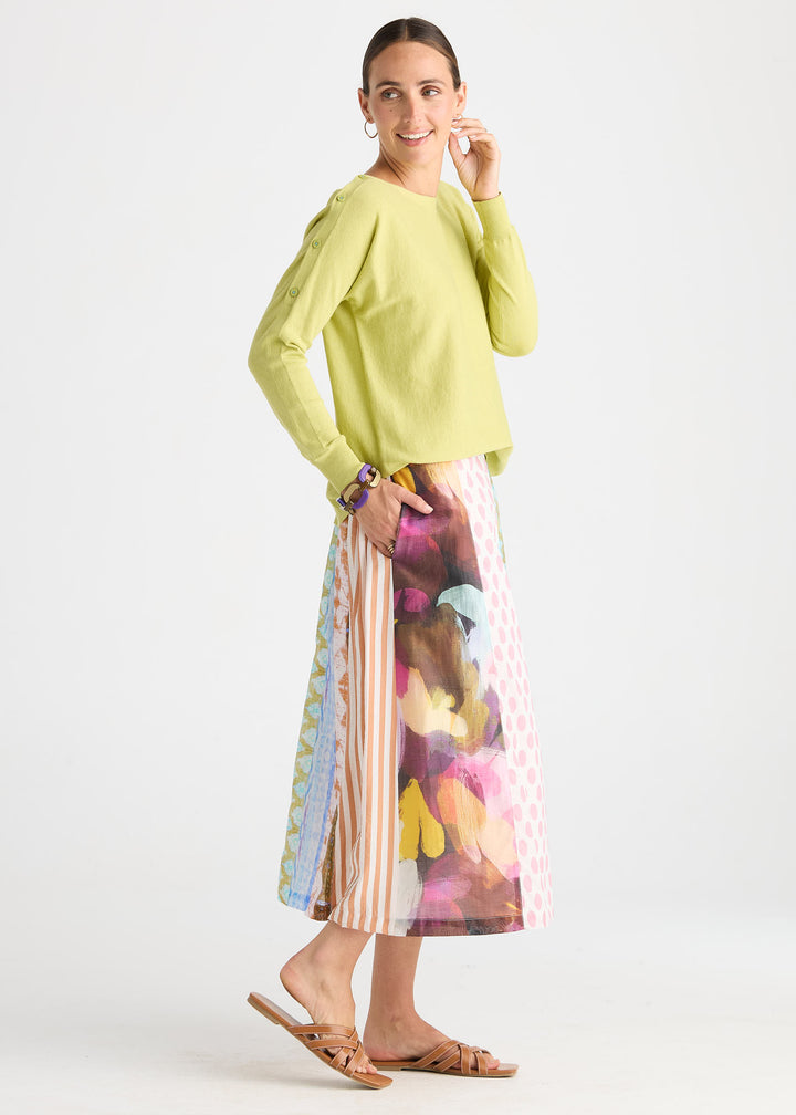 Button Boat Neck | Palm