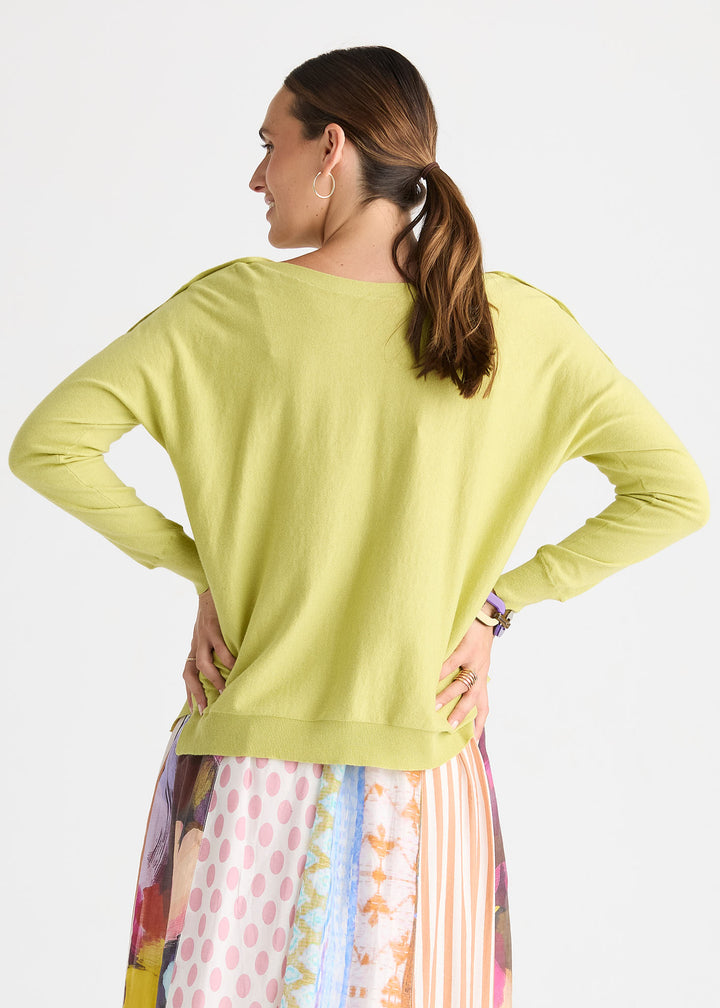 Button Boat Neck | Palm