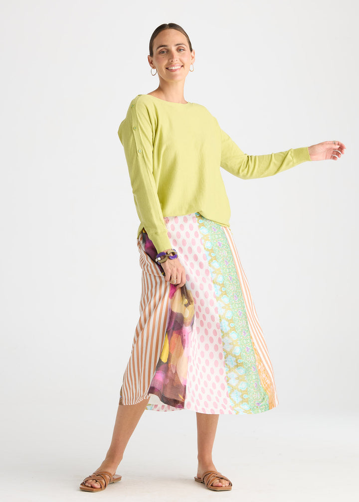 Button Boat Neck | Palm
