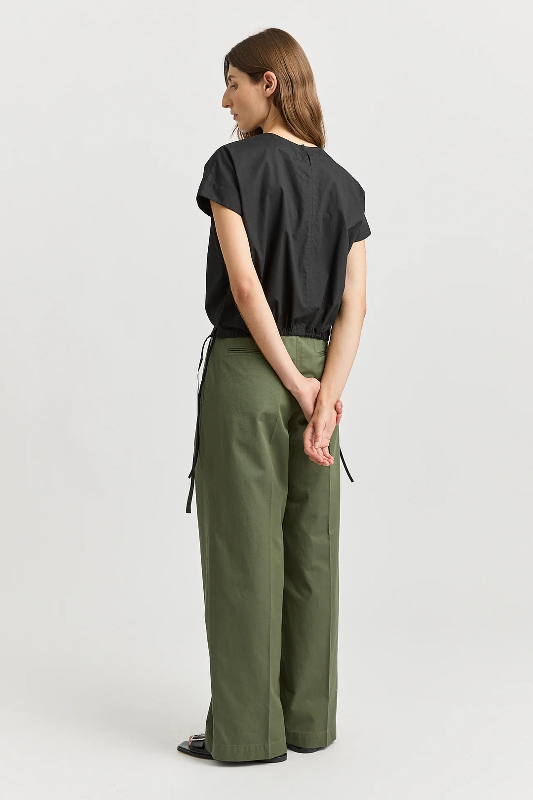 Cotton Drawstring Top | Black