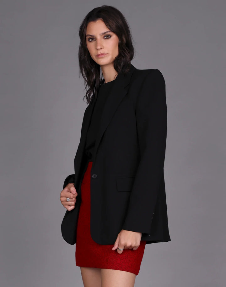 Contrast Stitch Blazer | Black