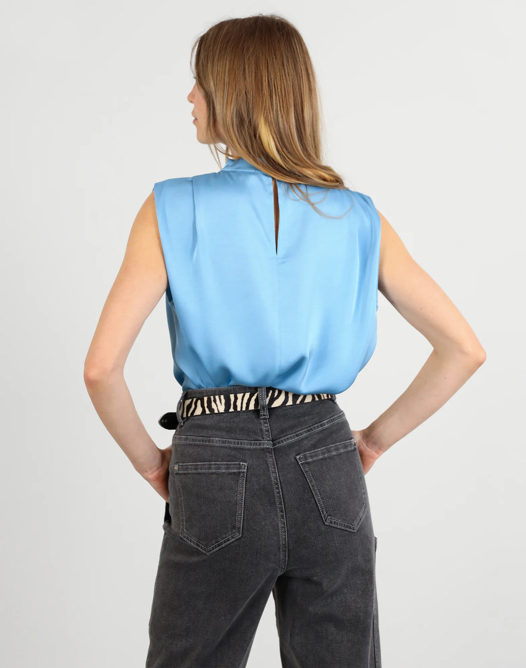Drape Front Top | Cloud Blue