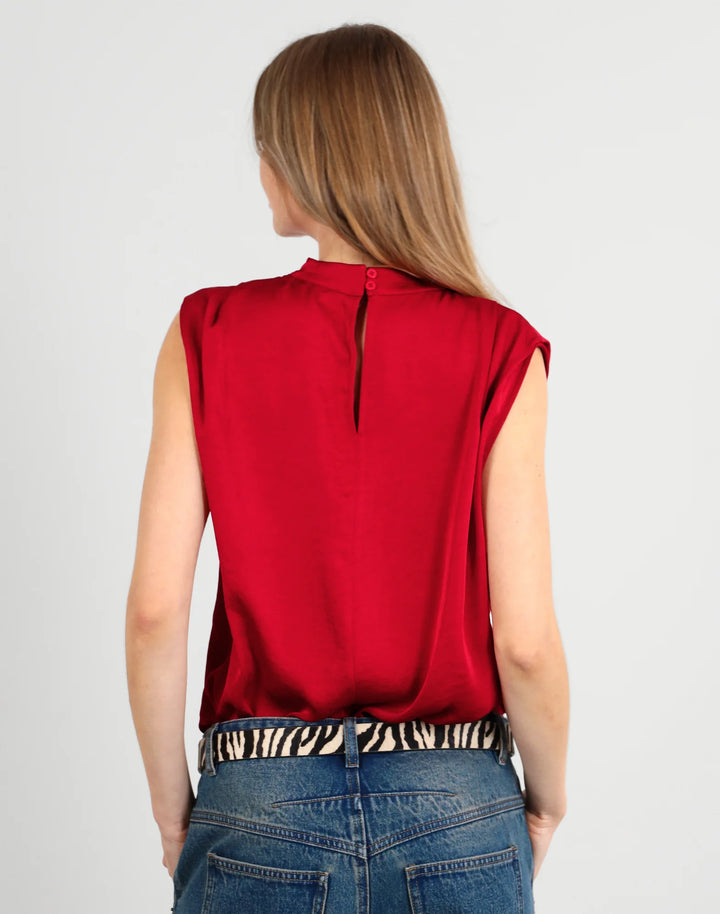 Drape Front Top | Red