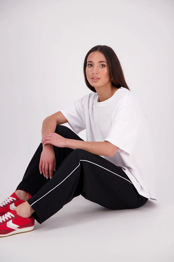 Gin Piped Pant | Black/White