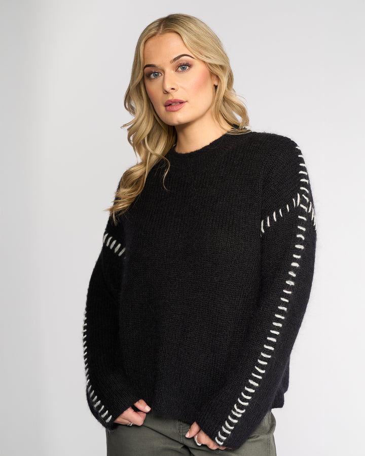 Lennox Sweater | Black/White