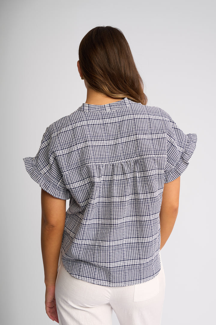 Addison Top | Ink Gingham