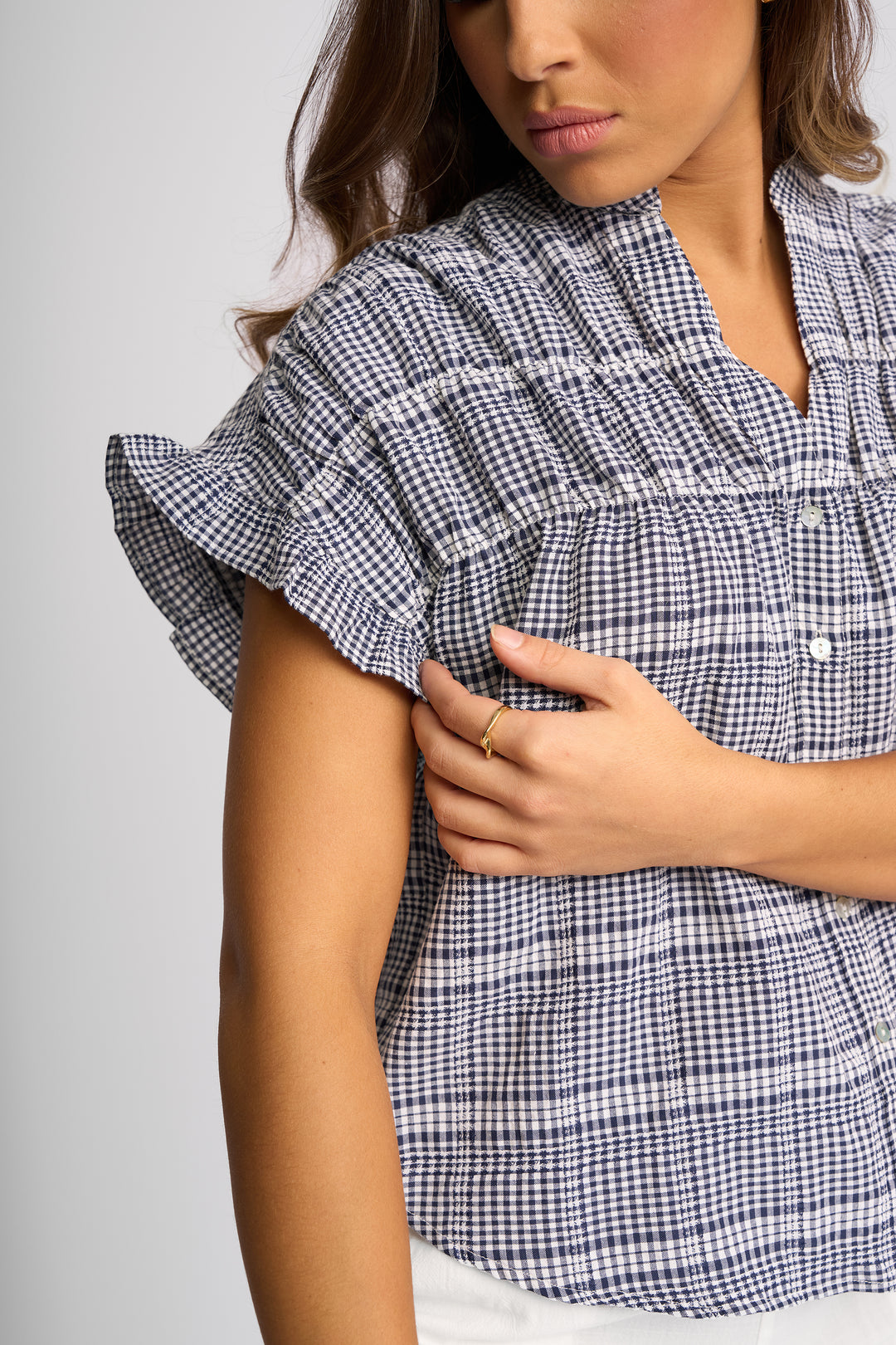 Addison Top | Ink Gingham