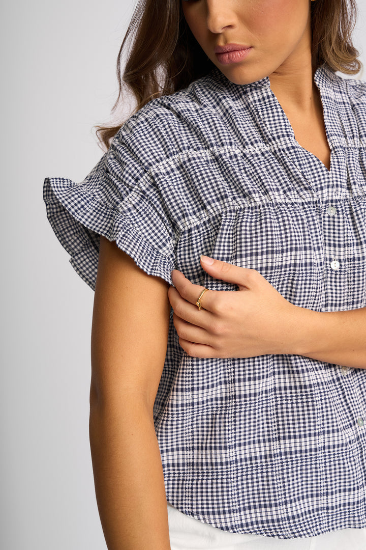 Addison Top | Ink Gingham