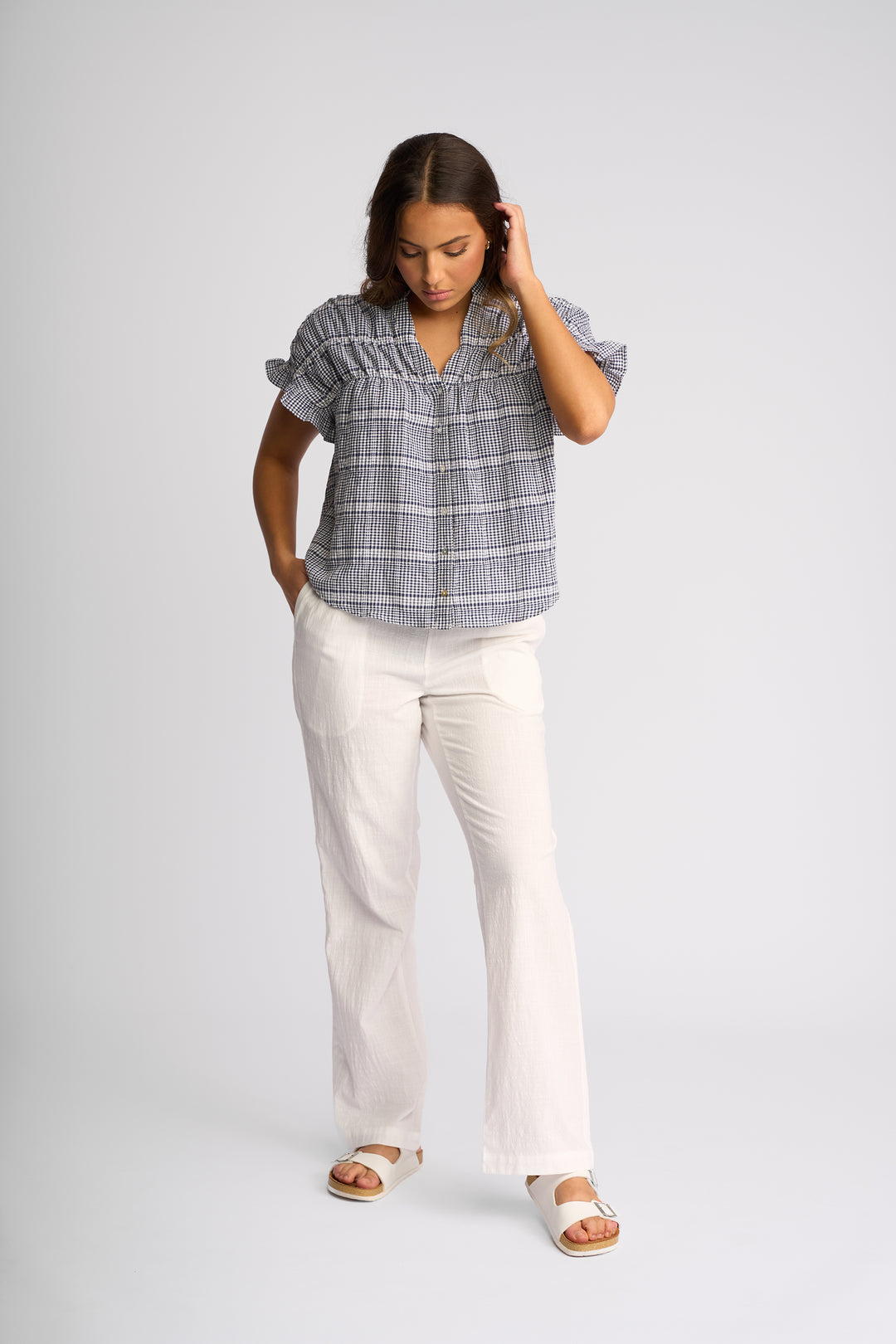 Addison Top | Ink Gingham