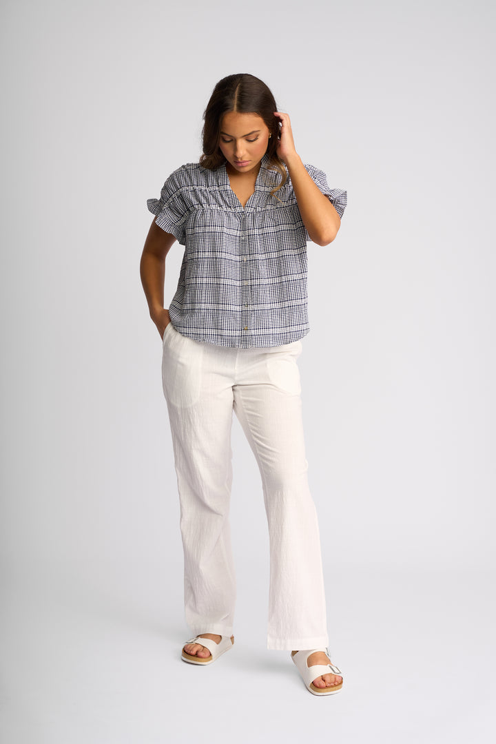 Addison Top | Ink Gingham