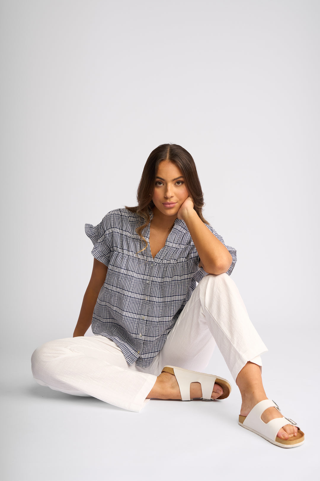 Addison Top | Ink Gingham