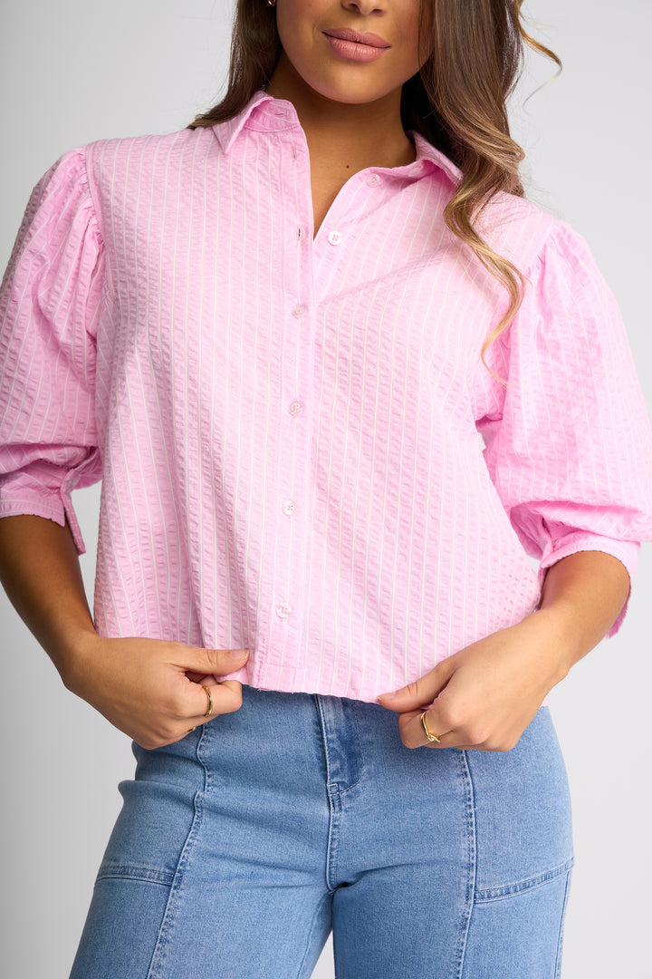 Emmett Shirt | Pink Stripe