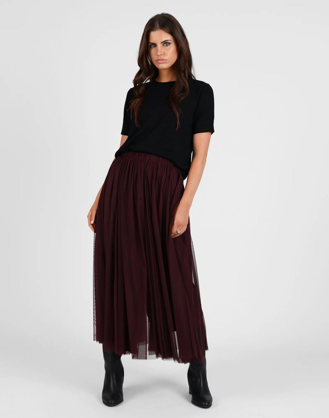 Mesh Godet Skirt | Rasin