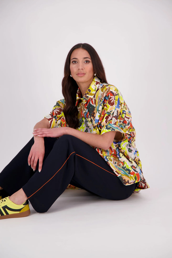 Gin Piped Pant | Ink/Orange