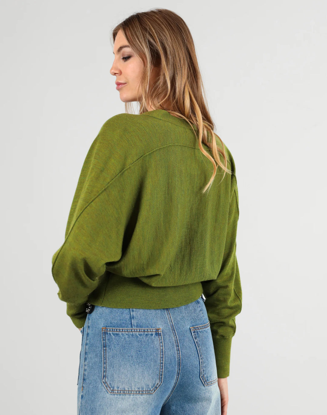 Superfine Merino Batwing Cardi | Moss