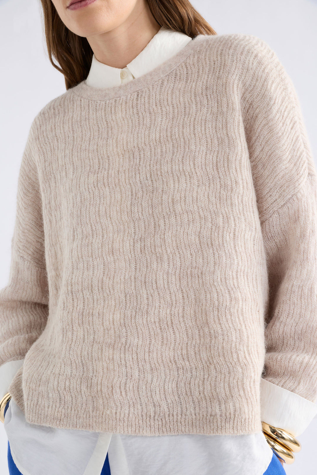 Agna Pattern Sweater | Ecru