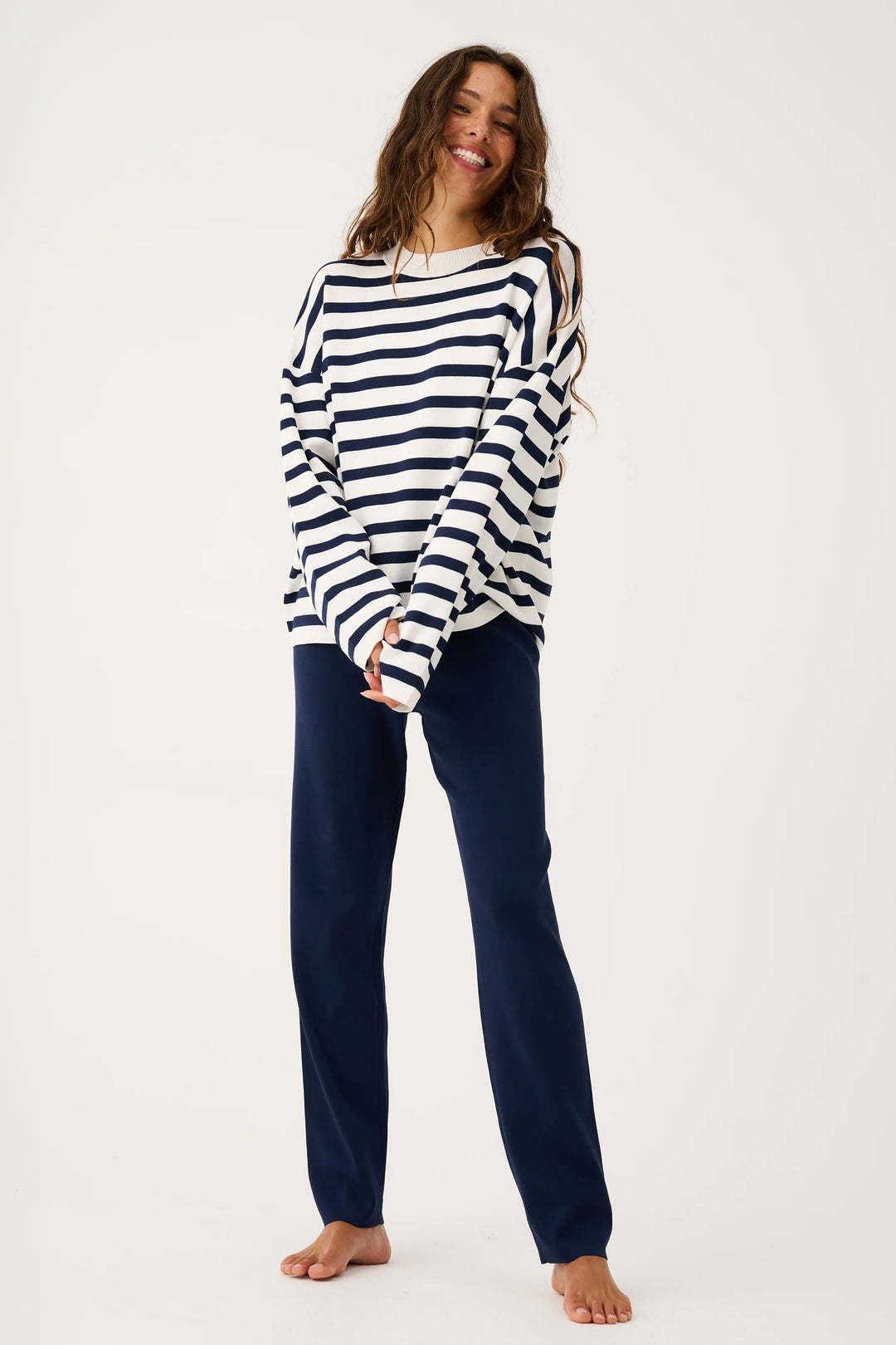 Rae Knit | Navy Stripe
