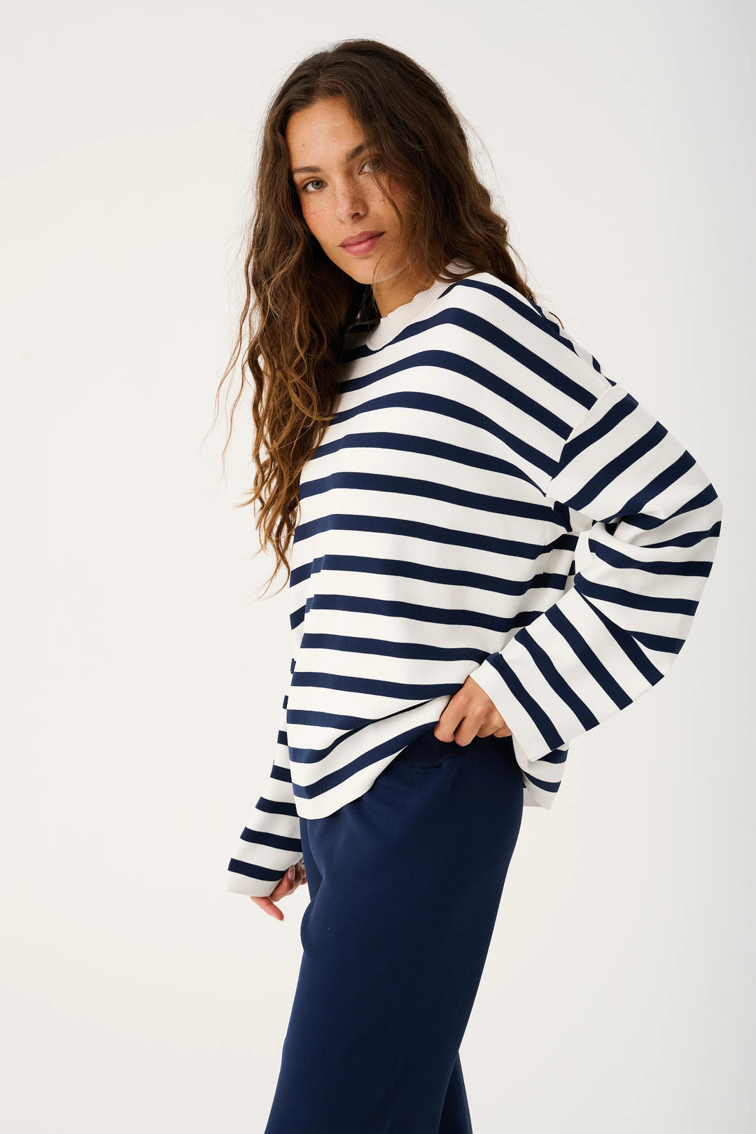 Rae Knit | Navy Stripe