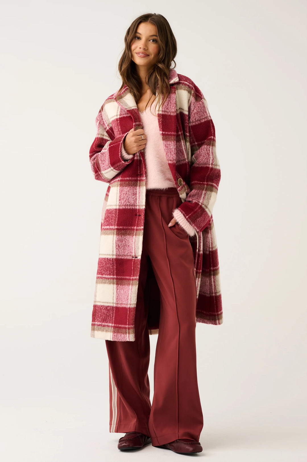 Greta Coat | Berry Check