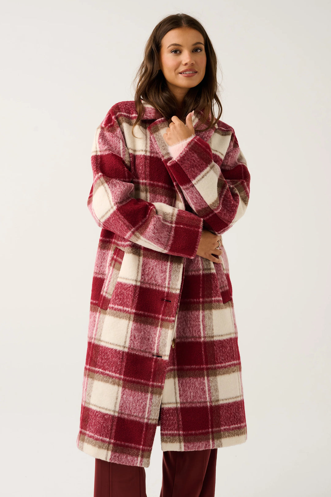 Greta Coat | Berry Check
