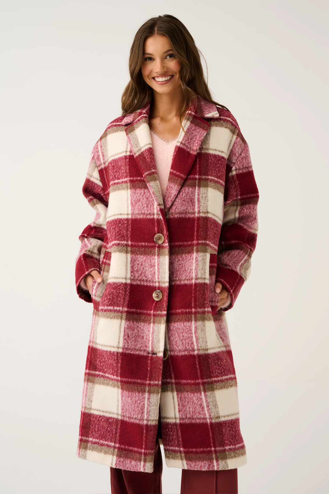 Greta Coat | Berry Check