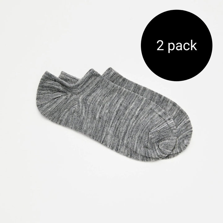 Women Sneaker Sock 2pk | Grey