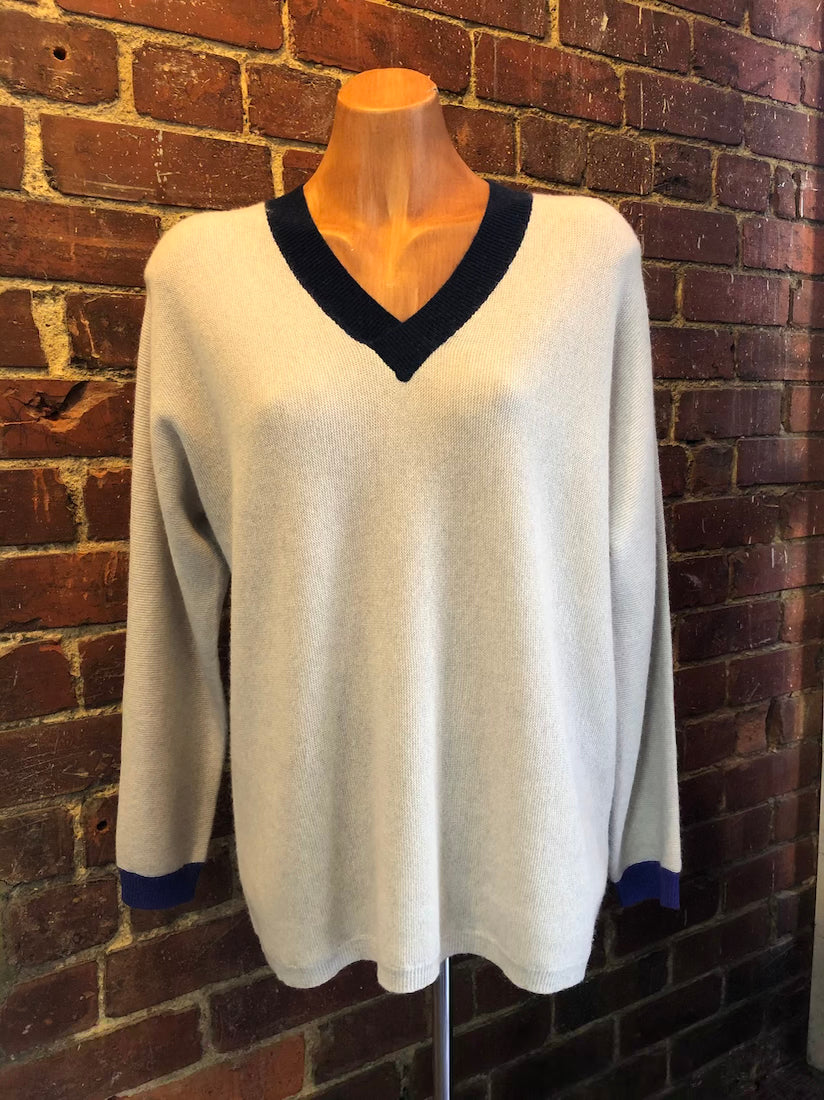 Paige Sweater | Grey/Navy
